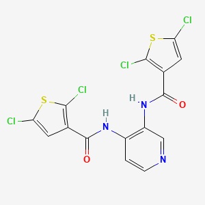 molecular formula C15H7Cl4N3O2S2 B2770761 2,5-dichloro-N-[3-[(2,5-dichlorothiophene-3-carbonyl)amino]pyridin-4-yl]thiophene-3-carboxamide CAS No. 477485-37-3