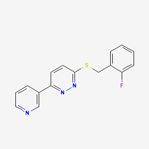 molecular formula C16H12FN3S B2770763 3-((2-Fluorobenzyl)thio)-6-(pyridin-3-yl)pyridazine CAS No. 893994-05-3
