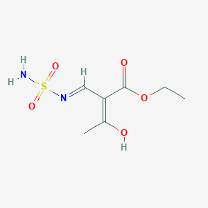 molecular formula C7H12N2O5S B2770773 乙酸(2Z)-2-乙酰基-3-[(氨基磺酰基)氨基]丙烯酸乙酯 CAS No. 1785814-81-4