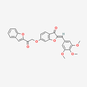 molecular formula C28H22O8 B2770774 (Z)-6-(2-(benzofuran-2-yl)-2-oxoethoxy)-2-(3,4,5-trimethoxybenzylidene)benzofuran-3(2H)-one CAS No. 858761-73-6