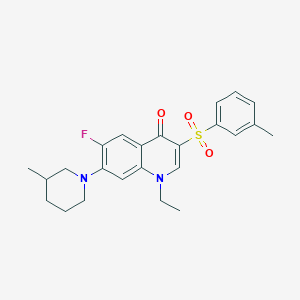 molecular formula C24H27FN2O3S B2770781 1-ethyl-6-fluoro-7-(3-methylpiperidin-1-yl)-3-(m-tolylsulfonyl)quinolin-4(1H)-one CAS No. 892784-23-5