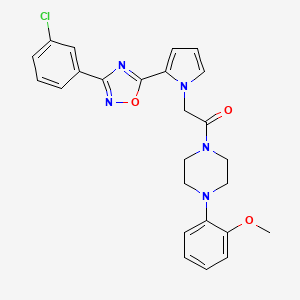 molecular formula C25H24ClN5O3 B2770796 2-{2-[3-(3-chlorophenyl)-1,2,4-oxadiazol-5-yl]-1H-pyrrol-1-yl}-1-[4-(2-methoxyphenyl)piperazin-1-yl]ethanone CAS No. 1260911-59-8