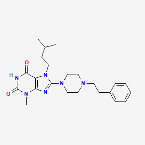 molecular formula C23H32N6O2 B2770800 7-isopentyl-3-methyl-8-(4-phenethylpiperazin-1-yl)-1H-purine-2,6(3H,7H)-dione CAS No. 898463-22-4