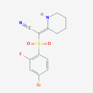 (2E)-[(4-bromo-2-fluorophenyl)sulfonyl](piperidin-2-ylidene)acetonitrile