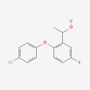 molecular formula C14H12ClFO2 B2770816 1-[2-(4-Chlorophenoxy)-5-fluorophenyl]ethan-1-ol CAS No. 1156736-57-0