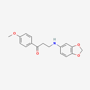 molecular formula C17H17NO4 B2770819 3-(1,3-苯并二氧杂环戊醚-5-基氨基)-1-(4-甲氧基苯基)-1-丙酮 CAS No. 477333-89-4