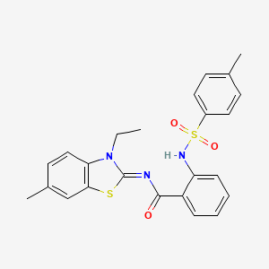 molecular formula C24H23N3O3S2 B2770822 N-(3-ethyl-6-methyl-1,3-benzothiazol-2-ylidene)-2-[(4-methylphenyl)sulfonylamino]benzamide CAS No. 865544-61-2