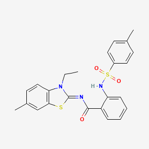 N-[(2E)-3-ethyl-6-methyl-2,3-dihydro-1,3-benzothiazol-2-ylidene]-2-(4-methylbenzenesulfonamido)benzamide