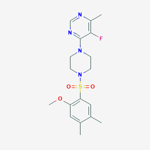 5-Fluoro-4-[4-(2-methoxy-4,5-dimethylphenyl)sulfonylpiperazin-1-yl]-6-methylpyrimidine
