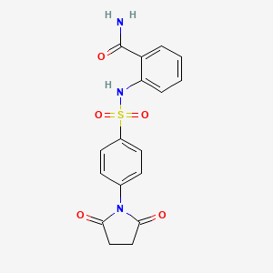 molecular formula C17H15N3O5S B2770828 2-({[4-(2,5-Dioxoazolidinyl)phenyl]sulfonyl}amino)benzamide CAS No. 919681-38-2