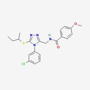 N-[[5-butan-2-ylsulfanyl-4-(3-chlorophenyl)-1,2,4-triazol-3-yl]methyl]-4-methoxybenzamide