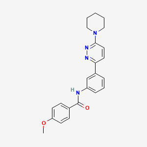 molecular formula C23H24N4O2 B2770833 4-methoxy-N-[3-(6-piperidin-1-ylpyridazin-3-yl)phenyl]benzamide CAS No. 922633-71-4