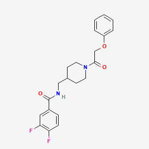 molecular formula C21H22F2N2O3 B2770837 3,4-二氟-N-((1-(2-苯氧乙酰)哌啶-4-基)甲基)苯甲酰胺 CAS No. 1235267-63-6