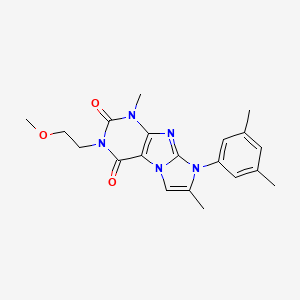 molecular formula C20H23N5O3 B2770839 8-(3,5-dimethylphenyl)-3-(2-methoxyethyl)-1,7-dimethyl-1H-imidazo[2,1-f]purine-2,4(3H,8H)-dione CAS No. 896594-67-5