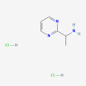 molecular formula C6H11Cl2N3 B2770840 1-(Pyrimidin-2-yl)ethan-1-amine dihydrochloride CAS No. 2138337-19-4
