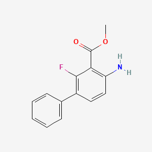 molecular formula C14H12FNO2 B2770843 甲酸-4-氨基-2-氟-[1,1'-联苯]-3-甲酸酯 CAS No. 1389287-35-7