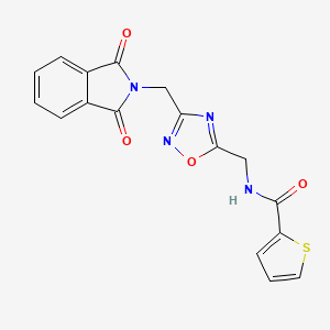 molecular formula C17H12N4O4S B2770844 N-((3-((1,3-dioxoisoindolin-2-yl)methyl)-1,2,4-oxadiazol-5-yl)methyl)thiophene-2-carboxamide CAS No. 2034588-45-7
