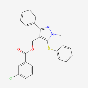 molecular formula C24H19ClN2O2S B2770845 [1-甲基-3-苯基-5-(苯基磺酰基)-1H-嘧啶-4-基]甲基-3-氯苯甲酸酯 CAS No. 318289-32-6