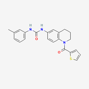 molecular formula C22H21N3O2S B2770847 1-(1-(Thiophene-2-carbonyl)-1,2,3,4-tetrahydroquinolin-6-yl)-3-(m-tolyl)urea CAS No. 1203300-16-6