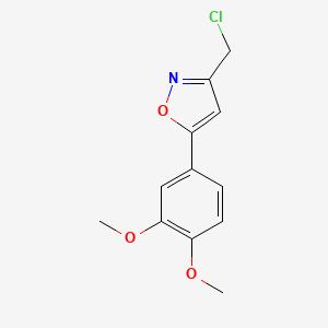 molecular formula C12H12ClNO3 B2770852 3-(Chloromethyl)-5-(3,4-dimethoxyphenyl)isoxazole CAS No. 934107-65-0