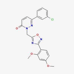 molecular formula C21H17ClN4O4 B2770858 6-(3-氯苯基)-2-((3-(2,4-二甲氧基苯基)-1,2,4-噁二唑-5-基)甲基)吡啶并[1,2,4]噁二唑-3(2H)-酮 CAS No. 1358396-98-1
