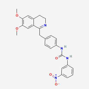 molecular formula C25H24N4O5 B2770862 1-[4-[(6,7-Dimethoxy-3,4-dihydroisoquinolin-1-yl)methyl]phenyl]-3-(3-nitrophenyl)urea CAS No. 1023571-69-8