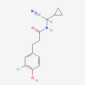 molecular formula C14H15ClN2O2 B2770882 3-(3-Chloro-4-hydroxyphenyl)-N-[cyano(cyclopropyl)methyl]propanamide CAS No. 1645355-28-7