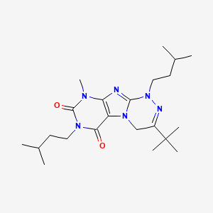 molecular formula C22H36N6O2 B2770887 3-(tert-butyl)-1,7-diisopentyl-9-methyl-7,9-dihydro-[1,2,4]triazino[3,4-f]purine-6,8(1H,4H)-dione CAS No. 898410-47-4