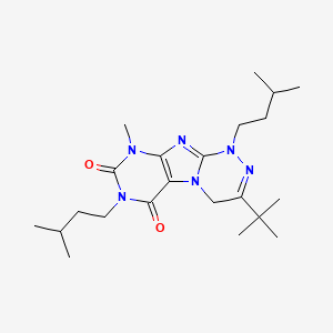 molecular formula C22H36N6O2 B2770887 3-(叔丁基)-1,7-二异戊基-9-甲基-7,9-二氢-[1,2,4]三唑并[3,4-f]嘧啶-6,8(1H,4H)-二酮 CAS No. 898410-47-4