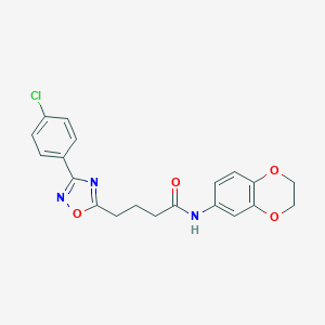 molecular formula C20H18ClN3O4 B277089 4-[3-(4-chlorophenyl)-1,2,4-oxadiazol-5-yl]-N-(2,3-dihydro-1,4-benzodioxin-6-yl)butanamide 