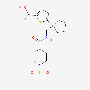 N-((1-(5-(1-hydroxyethyl)thiophen-2-yl)cyclopentyl)methyl)-1-(methylsulfonyl)piperidine-4-carboxamide