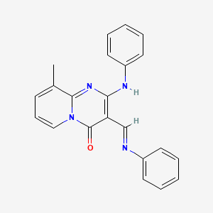 molecular formula C22H18N4O B2770894 (E)-9-甲基-2-(苯基氨基)-3-((苯基亚甲基)-甲基)-4H-吡啶并[1,2-a]嘧啶-4-酮 CAS No. 303024-78-4