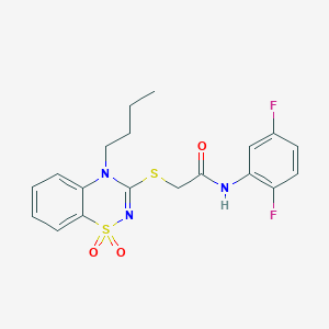 2-((4-butyl-1,1-dioxido-4H-benzo[e][1,2,4]thiadiazin-3-yl)thio)-N-(2,5-difluorophenyl)acetamide