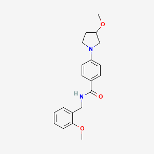 molecular formula C20H24N2O3 B2770908 N-(2-methoxybenzyl)-4-(3-methoxypyrrolidin-1-yl)benzamide CAS No. 2034521-67-8