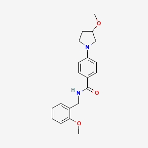 molecular formula C20H24N2O3 B2770908 N-(2-甲氧基苄基)-4-(3-甲氧基吡咯烷-1-基)苯甲酰胺 CAS No. 2034521-67-8