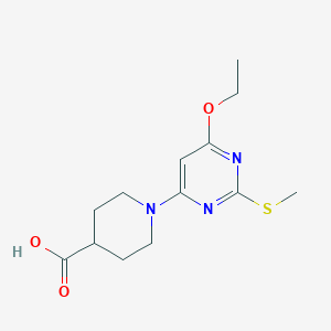 molecular formula C13H19N3O3S B2770910 1-(6-Ethoxy-2-(methylthio)pyrimidin-4-yl)piperidine-4-carboxylic acid CAS No. 1353985-26-8