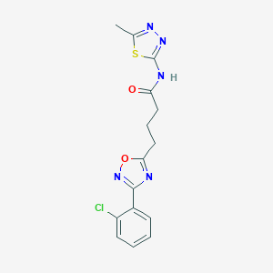 molecular formula C15H14ClN5O2S B277093 4-[3-(2-chlorophenyl)-1,2,4-oxadiazol-5-yl]-N-(5-methyl-1,3,4-thiadiazol-2-yl)butanamide 