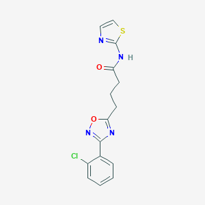 molecular formula C15H13ClN4O2S B277094 4-[3-(2-chlorophenyl)-1,2,4-oxadiazol-5-yl]-N-(1,3-thiazol-2-yl)butanamide 