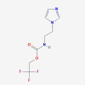 molecular formula C8H10F3N3O2 B2770940 2,2,2-三氟乙基 N-[2-(1H-咪唑-1-基)乙基]碳酸酯 CAS No. 1208470-30-7