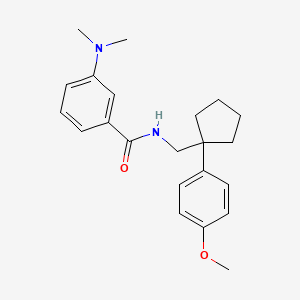 molecular formula C22H28N2O2 B2770945 3-(dimethylamino)-N-((1-(4-methoxyphenyl)cyclopentyl)methyl)benzamide CAS No. 1209605-44-6