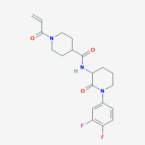 N-[1-(3,4-Difluorophenyl)-2-oxopiperidin-3-yl]-1-prop-2-enoylpiperidine-4-carboxamide