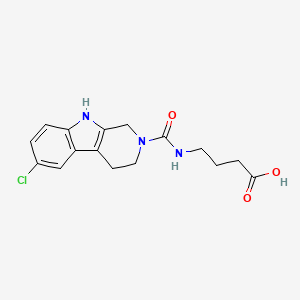 molecular formula C16H18ClN3O3 B2770947 4-{[(6-chloro-1,3,4,9-tetrahydro-2H-beta-carbolin-2-yl)carbonyl]amino}butanoic acid CAS No. 951996-42-2