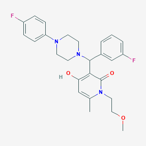 3-((3-fluorophenyl)(4-(4-fluorophenyl)piperazin-1-yl)methyl)-4-hydroxy-1-(2-methoxyethyl)-6-methylpyridin-2(1H)-one