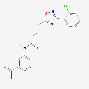 molecular formula C20H18ClN3O3 B277095 N-(3-acetylphenyl)-4-[3-(2-chlorophenyl)-1,2,4-oxadiazol-5-yl]butanamide 