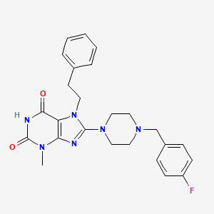 8-(4-(4-fluorobenzyl)piperazin-1-yl)-3-methyl-7-phenethyl-1H-purine-2,6(3H,7H)-dione