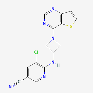 5-Chloro-6-[(1-thieno[3,2-d]pyrimidin-4-ylazetidin-3-yl)amino]pyridine-3-carbonitrile