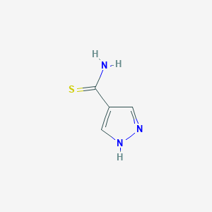 molecular formula C4H5N3S B2770953 1H-Pyrazole-4-carbothioamide CAS No. 1017781-31-5