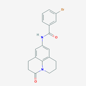 3-bromo-N-(3-oxo-1,2,3,5,6,7-hexahydropyrido[3,2,1-ij]quinolin-9-yl)benzamide