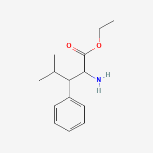 molecular formula C14H21NO2 B2770957 Ethyl 2-amino-4-methyl-3-phenylpentanoate CAS No. 2112249-47-3