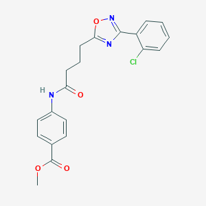 molecular formula C20H18ClN3O4 B277096 Methyl 4-({4-[3-(2-chlorophenyl)-1,2,4-oxadiazol-5-yl]butanoyl}amino)benzoate 